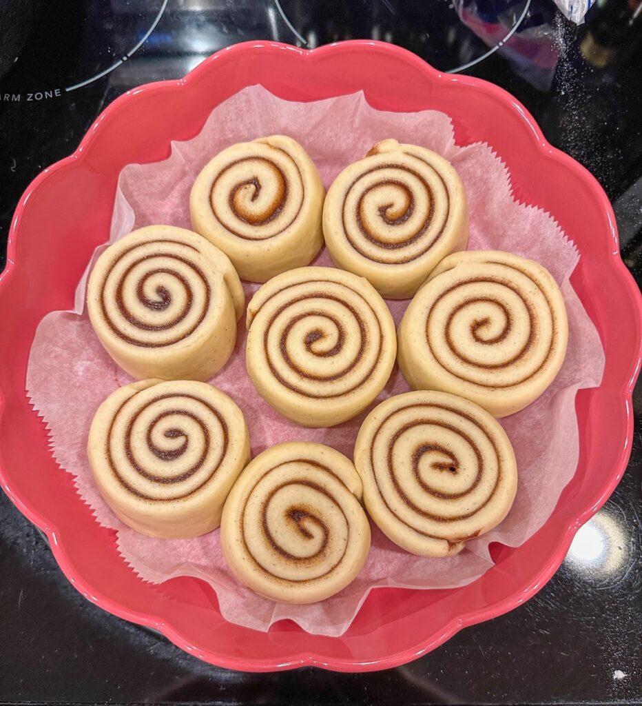 Got a new baking dish for my birthday, christened it with cinnamon rolls