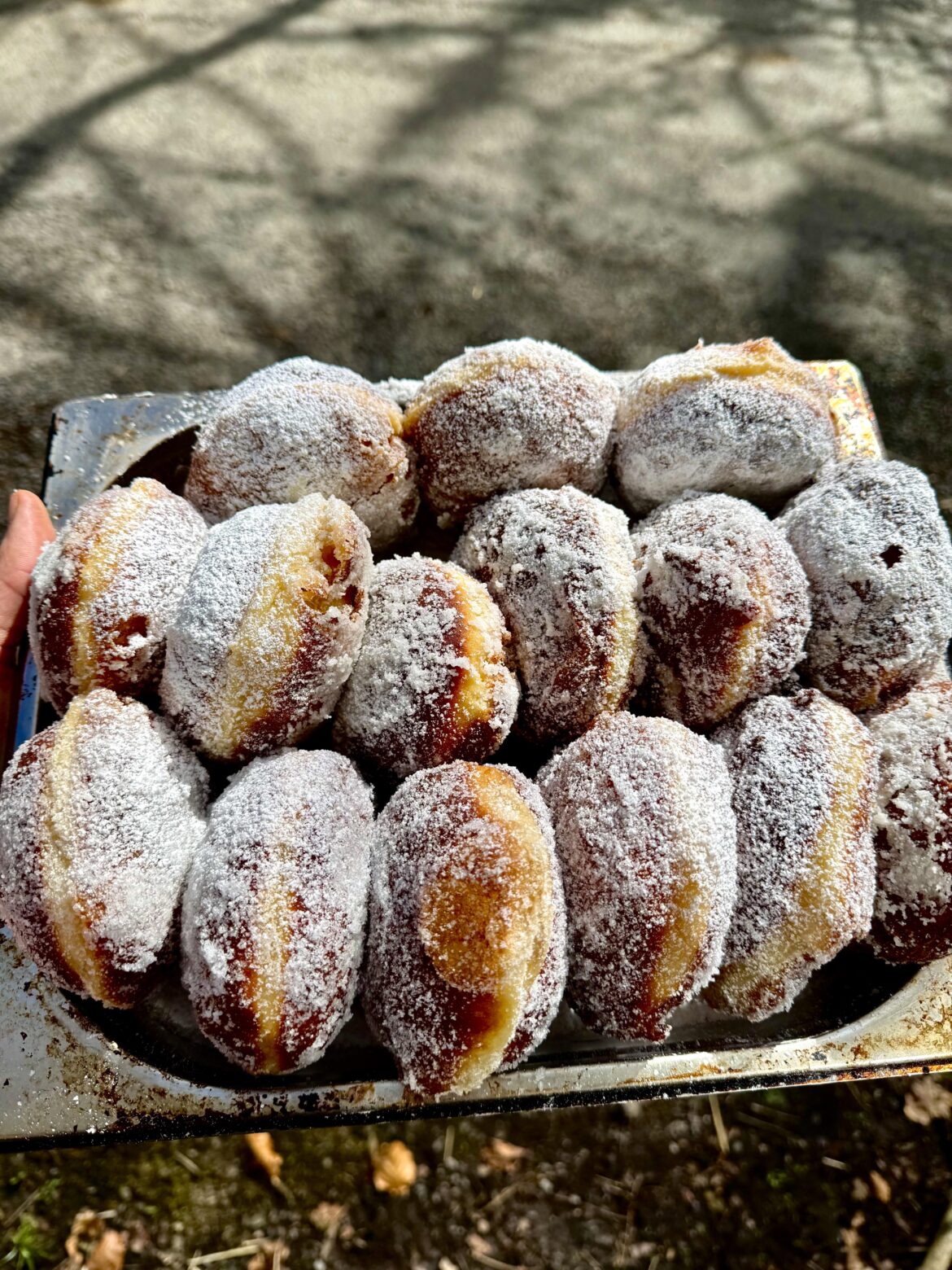 Doughnuts with vanilla custard/strawberry & cream filling