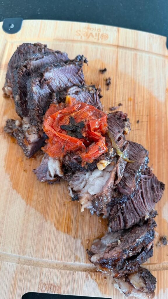 Slow cooked boneless beef rib. The perfect Sunday stuff.