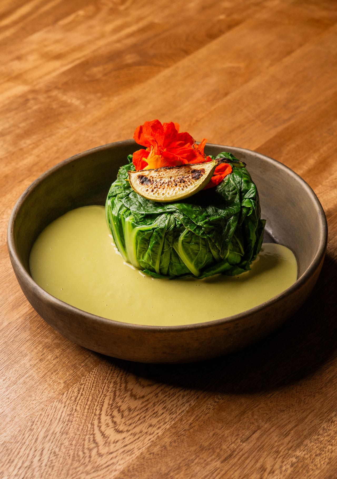 Mole Verde with Chinampa and Vegetables from Los Danzantes. © Isaac Salas