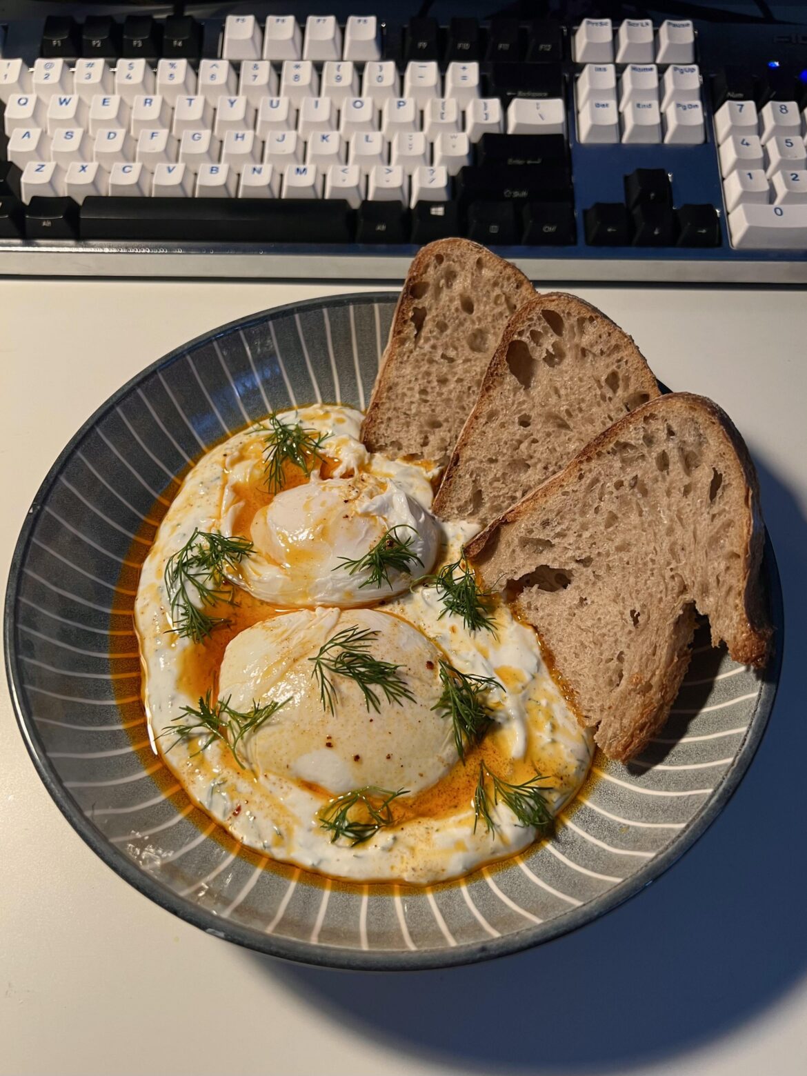 Turkish eggs for breakfast