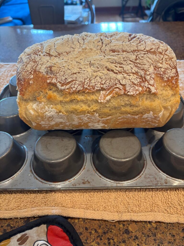 First loaf of bread from a low confidence cook