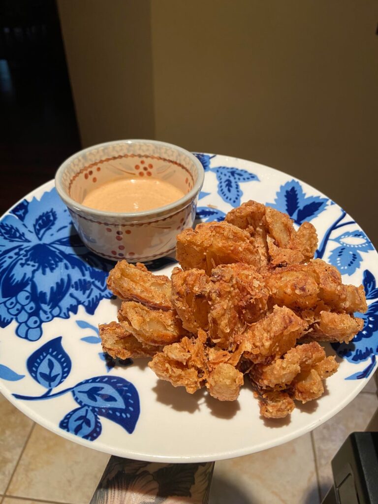 I made a blooming onion, midnight munchies got to me.