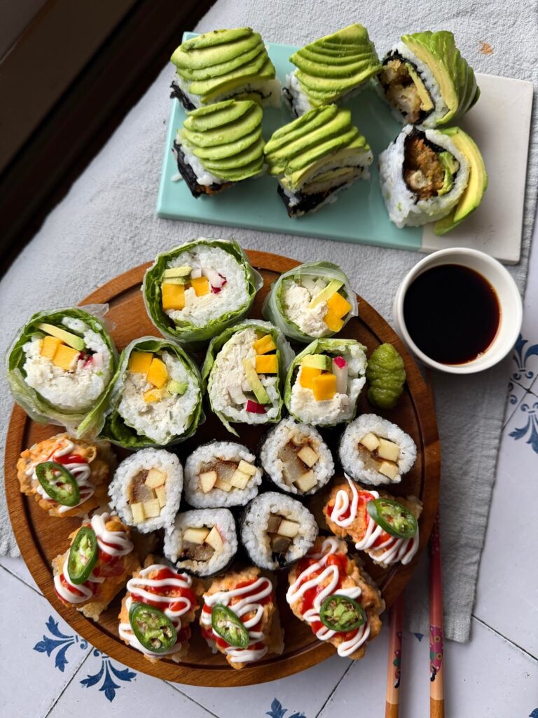 Vegan sushi + maki platter for my vegan husband 🥹🍣🌱
