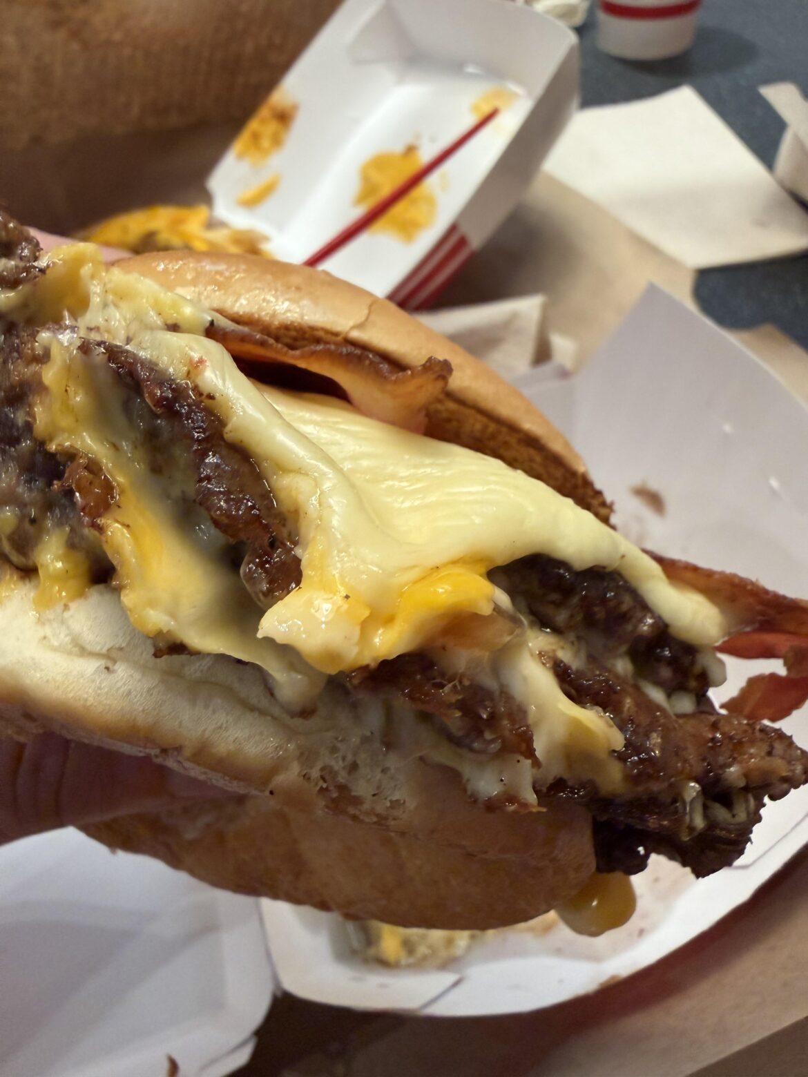 Freddy's Triple Bacon with added Pepperjack