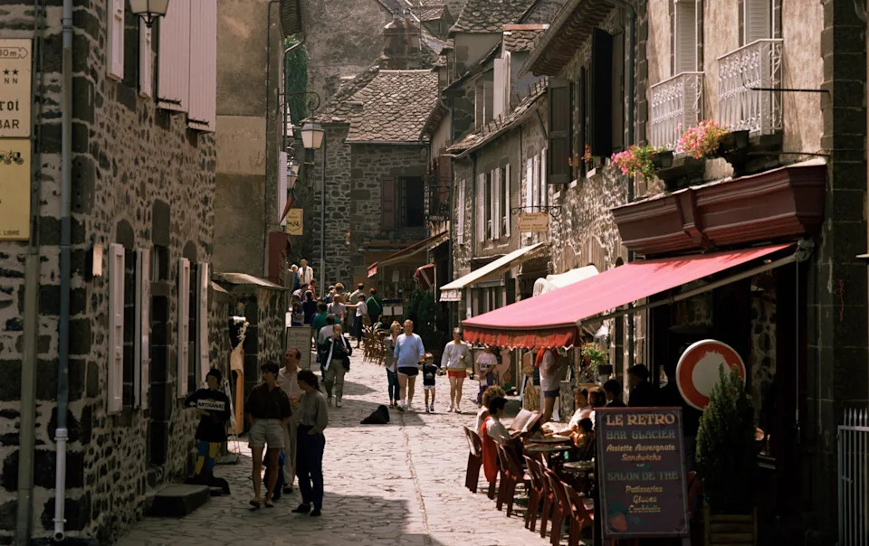 Medieval town of Salers in Auvergne Massif Central
