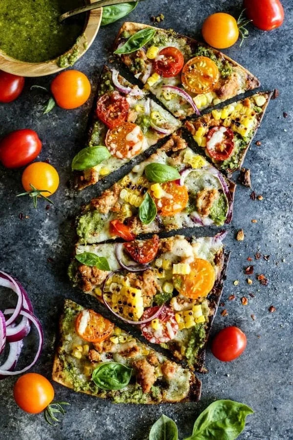 Farmer’s Market grilled flatbread pizza