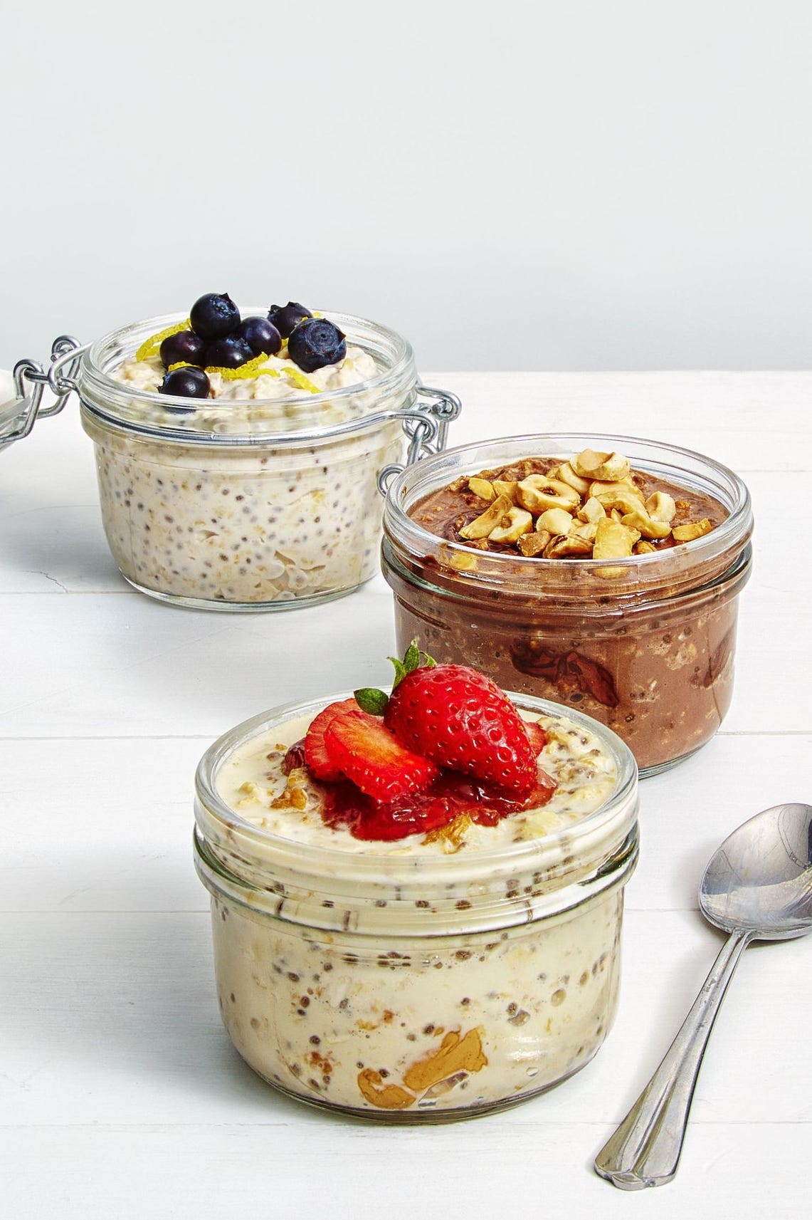 chilled overnight chia in glass containers