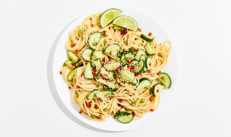 Image may contain Spaghetti Food Pasta Meal and Dish