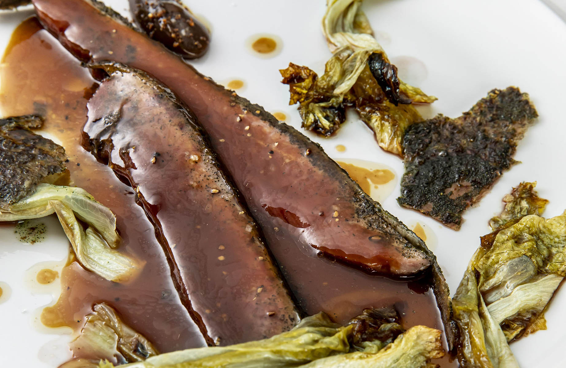 Grilled Burgaud duck at 1947 in Courchevel, French Alps. © Simon Detraz/Le 1947 à Cheval Blanc