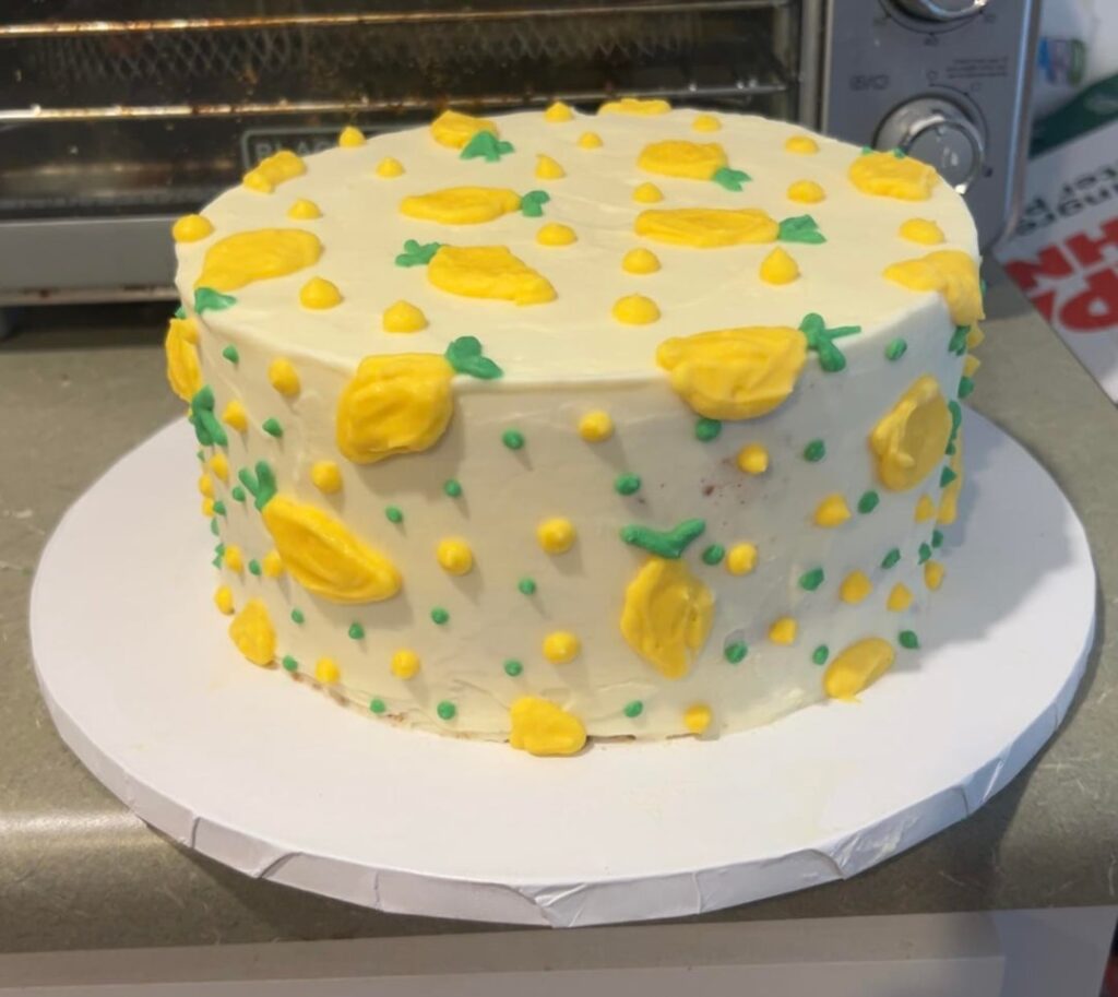 lemon chantilly cake with raspberry puree