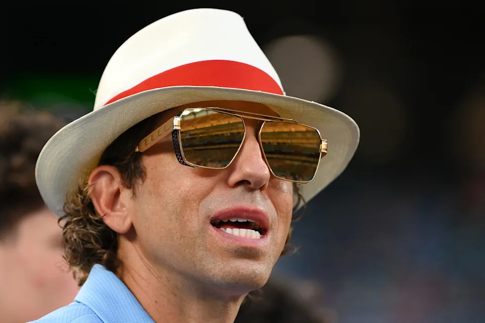 <p>Aug 24, 2024; East Rutherford, New Jersey, USA; Agent Sean Stellato looks on prior to the game between the New York Giants and the New York Jets at MetLife Stadium. Mandatory Credit: Rich Barnes-Imagn Images</p>