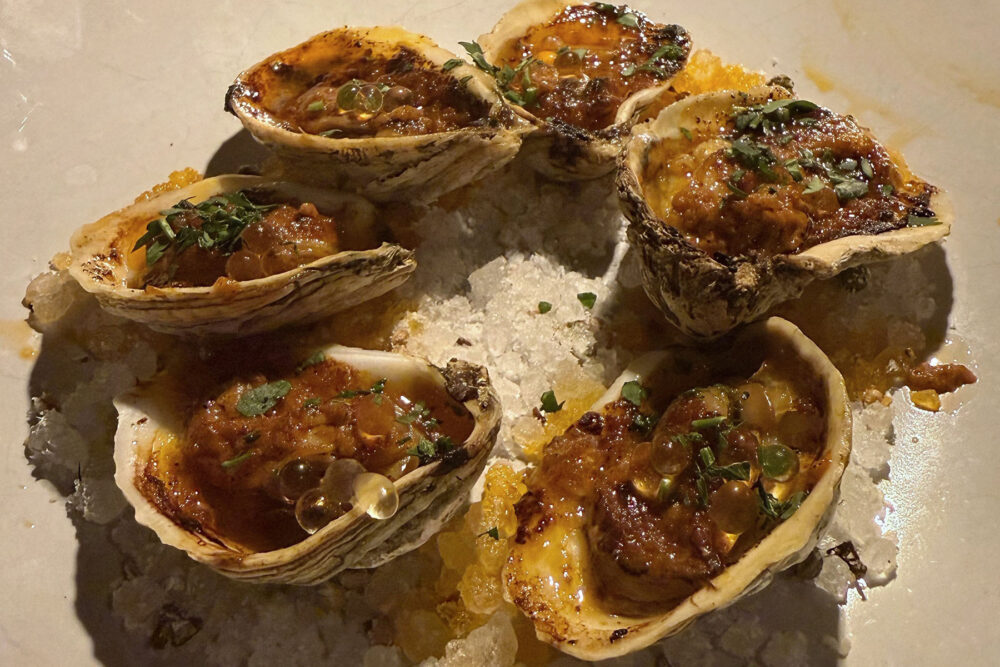 Wood Fried Oysters at Dēliz Italian Steakhouse