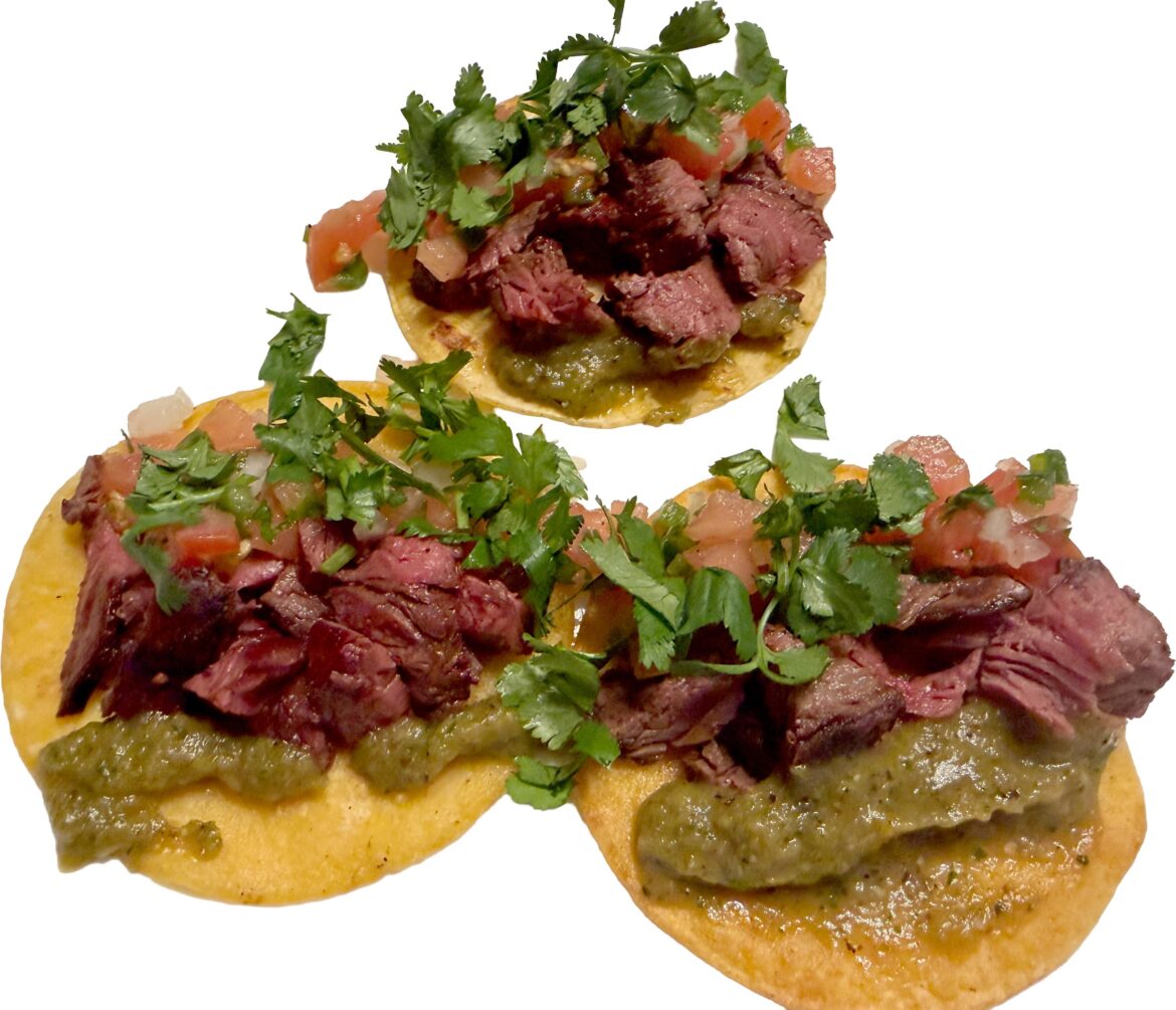 Tonight's dinner - Hanger Steak  Tacos with homemade salsas