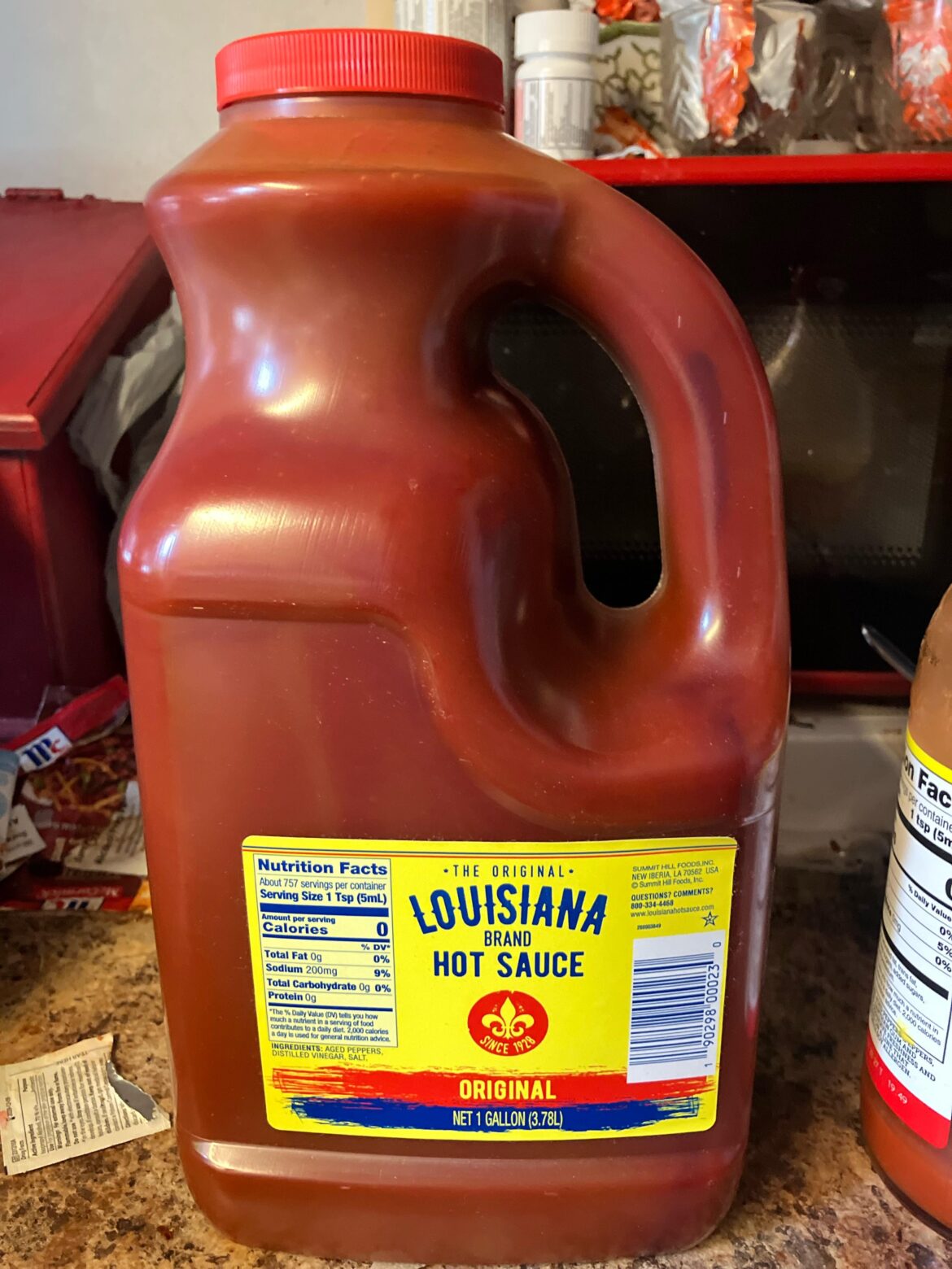 I bought a whole gallon of hot sauce