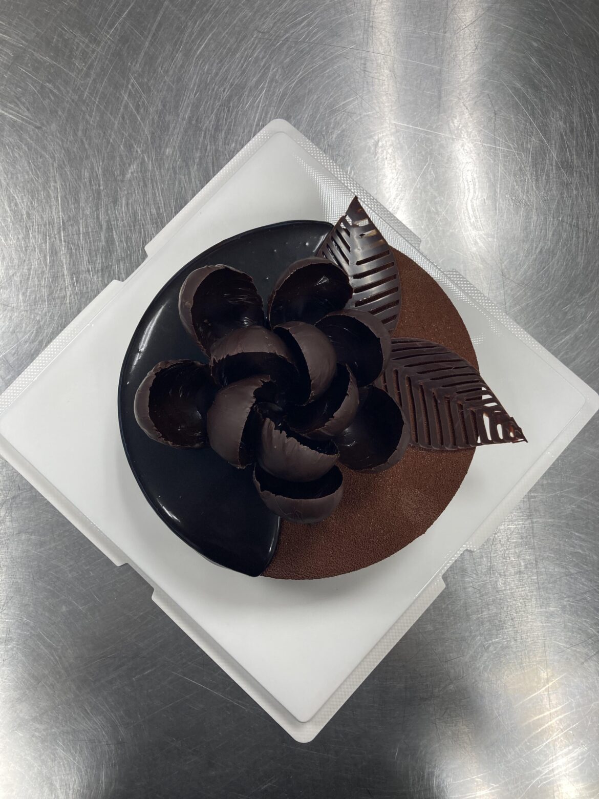 Latest entremet. Please ignore bubbles in mirror glaze :)