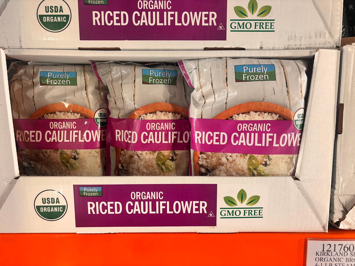 Organic riced cauliflower bags at Costco