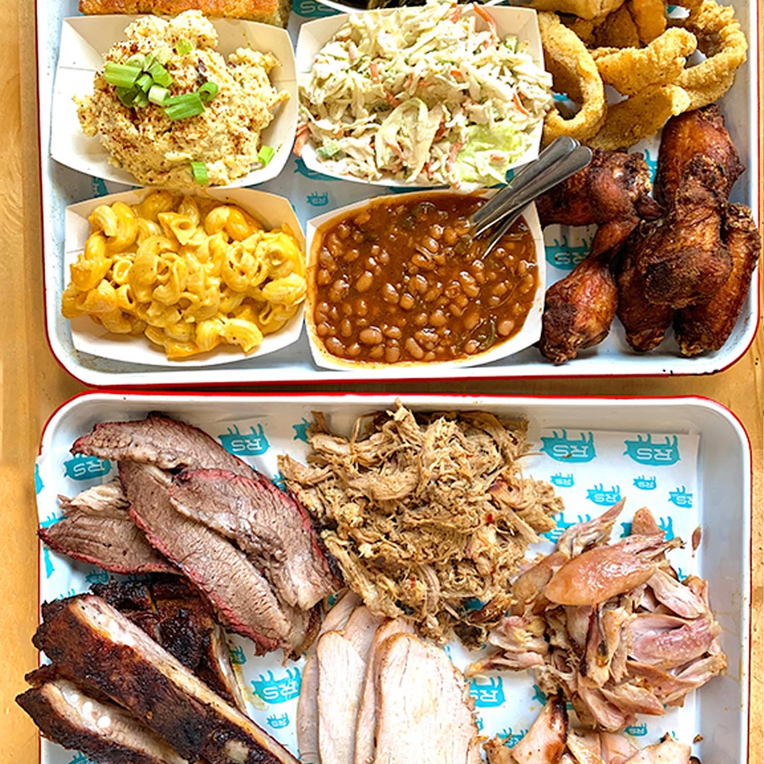 Bring your appetite to Rodney Scott's for a plate of smoked meat and tempting sides. © Angie Mosier/Rodney Scott's BBQ