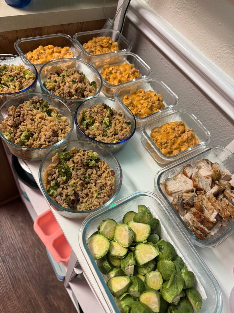 Cheeseburger mac (yes, again), red beans & rice, and some quick dinner prep