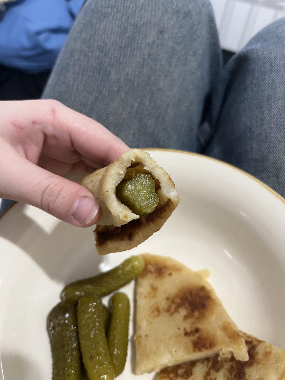 There’s something magical about a pickle wrapped in a potato scone