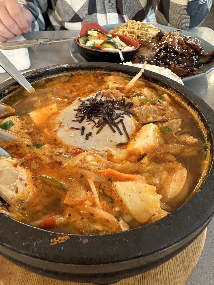 a bowl of Korean soup