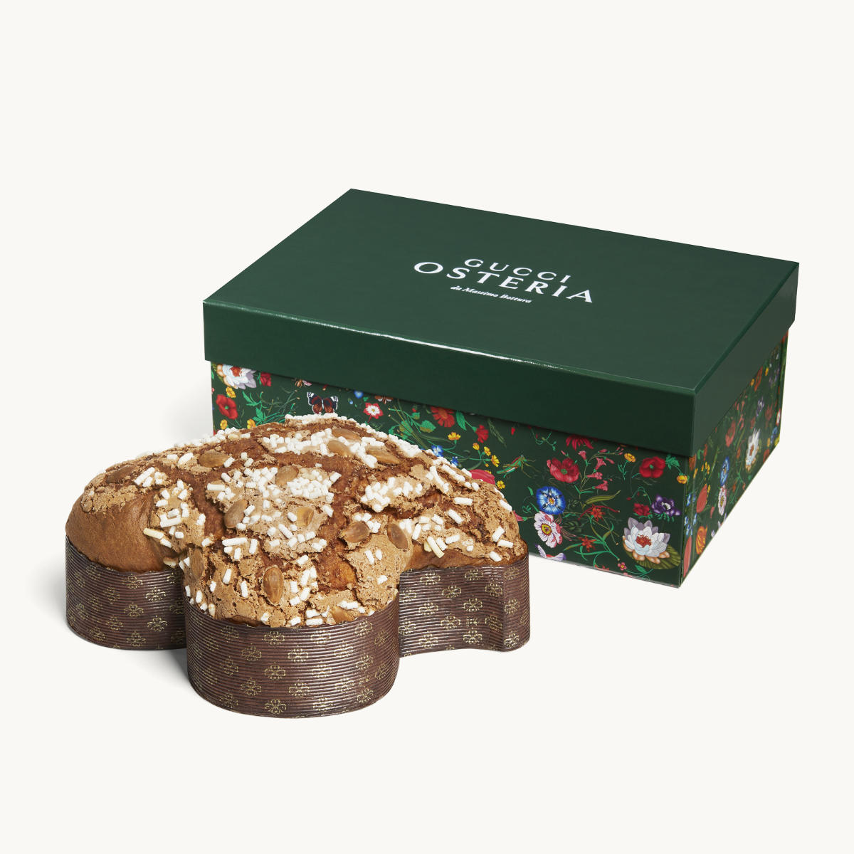 Gucci Osteria spring seasonal desserts in Gucci Flora packaging