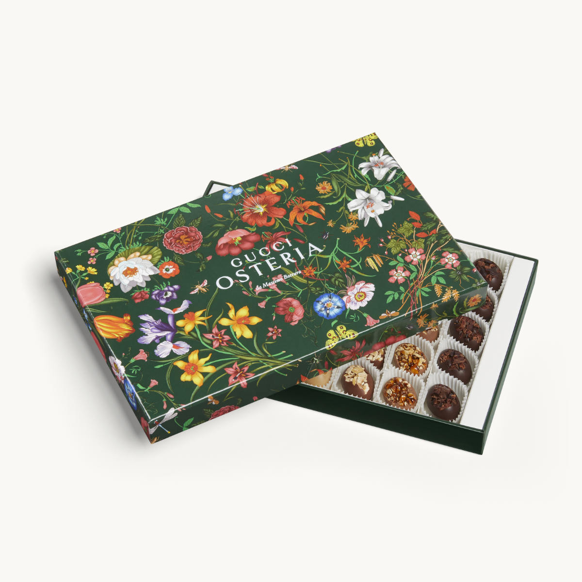 Gucci Osteria spring seasonal desserts in Gucci Flora packaging