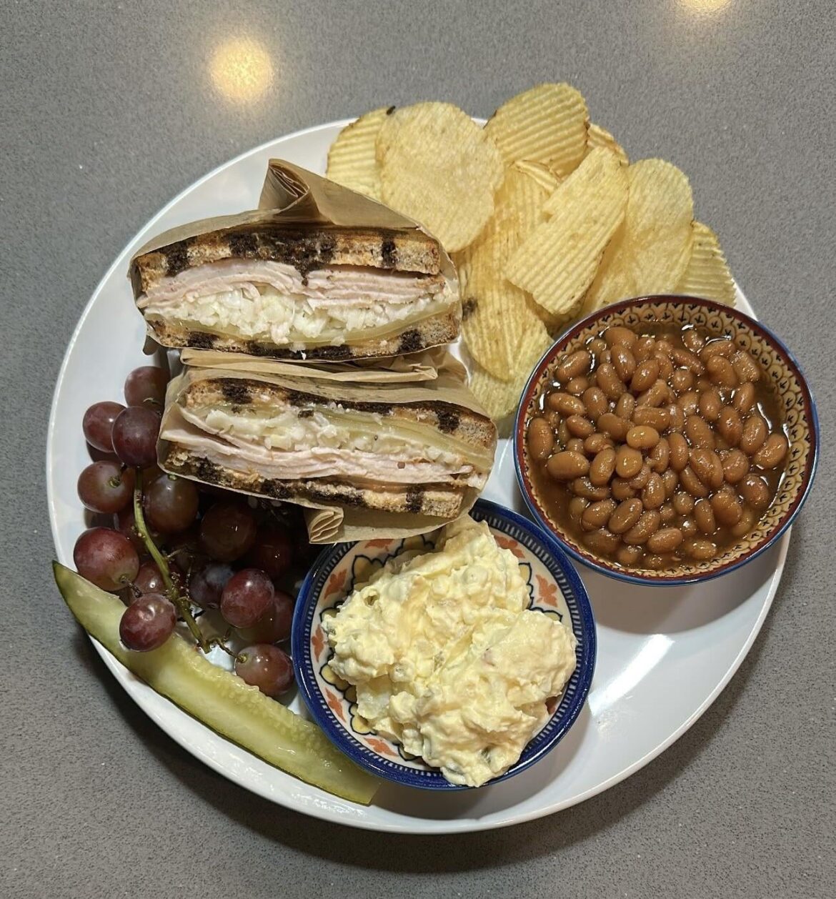Rainy days make me crave hot sandwiches so I made a rachel and served it with a couple sides