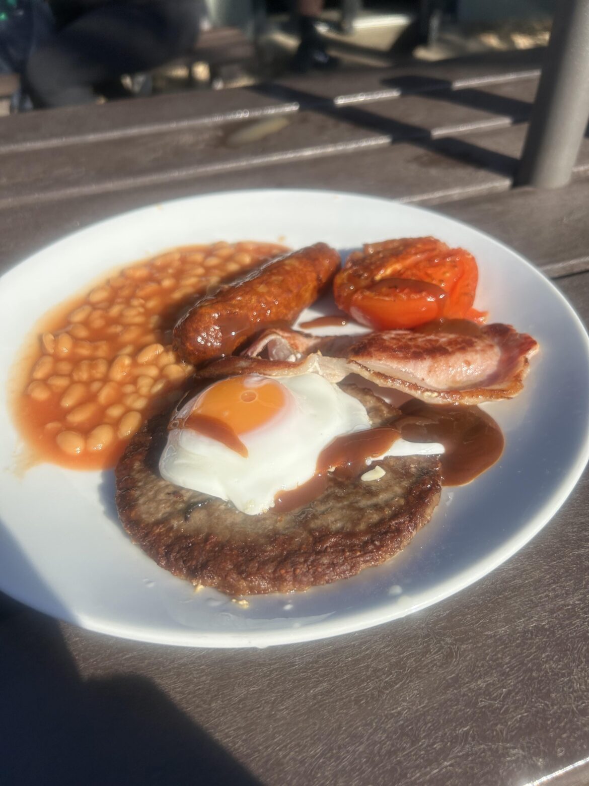 Breakfast £6.10 with fresh thick bakery bread