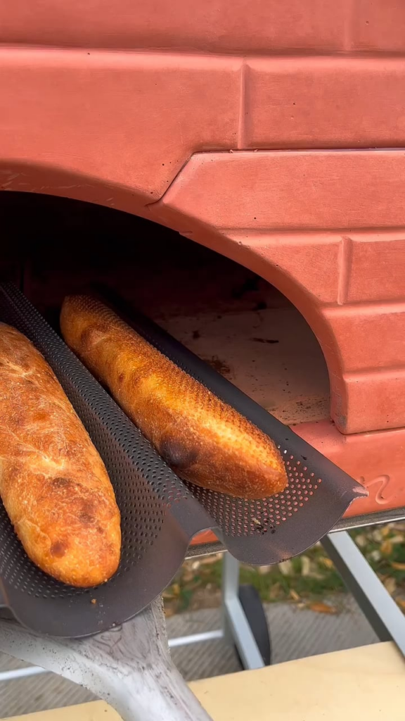Cooking bread outdoor