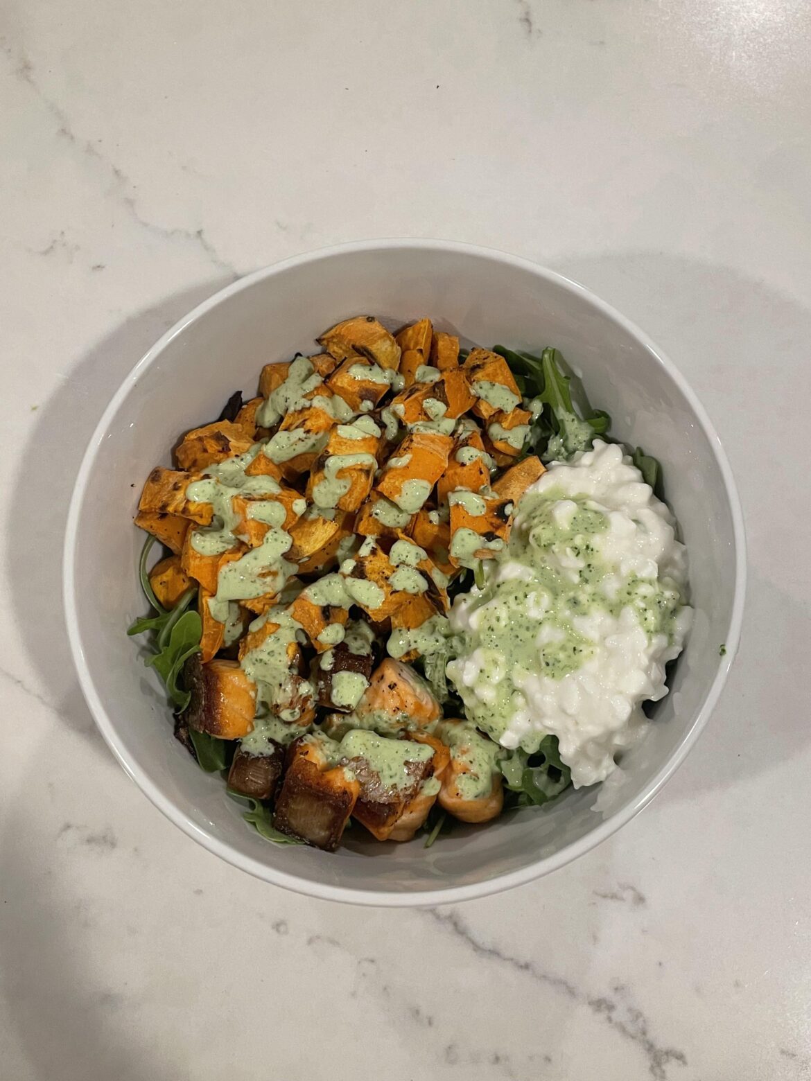 Salmon dinner bowl! ~450 cal