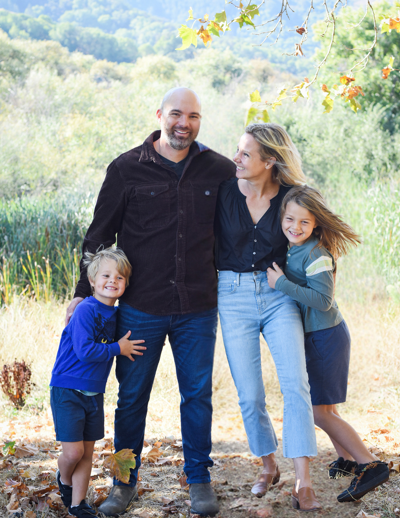 The Fiedler family on the property of their new restaurant, The Junction, in Santa Rosa.