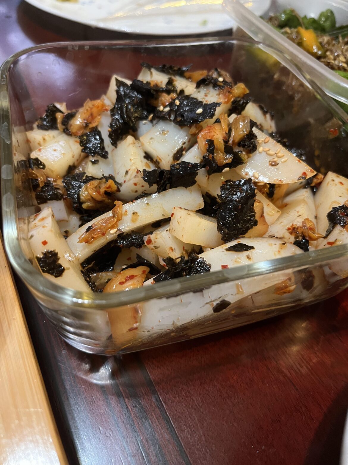 One of my favorite banchan, Nokdu-muk (Mung Bean Jelly)