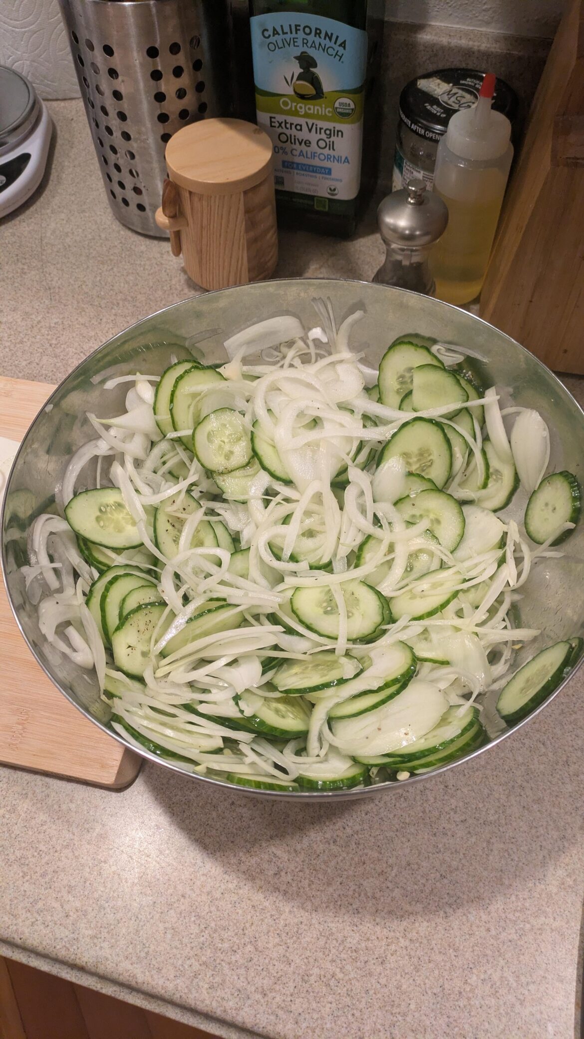 Made a cucumber and onion salad