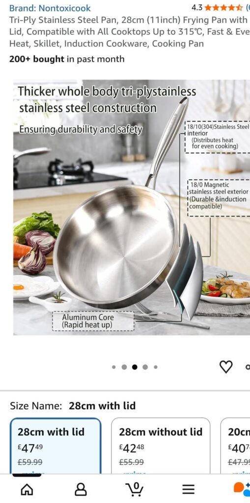 Thoughts on this as a good Stainless Steel frying pan option? (Amazon UK)