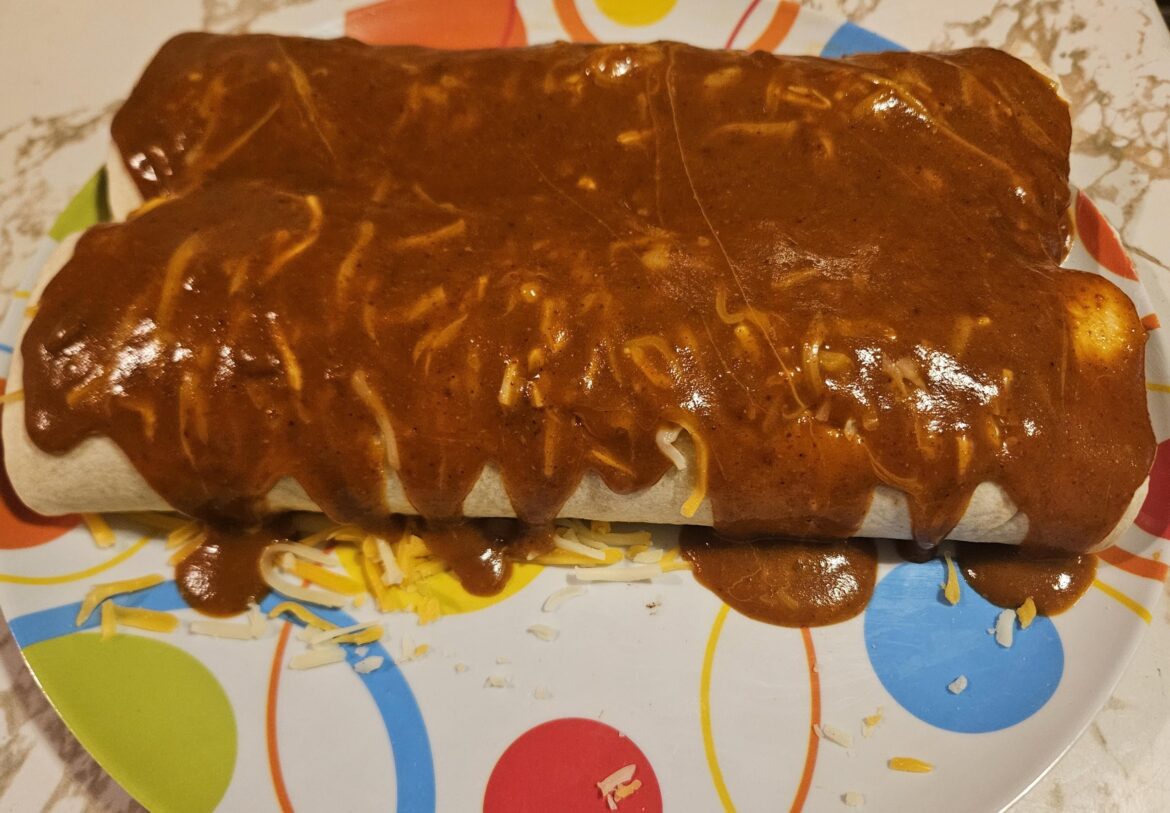 Chicken and bean enchiladas with homemade sauce