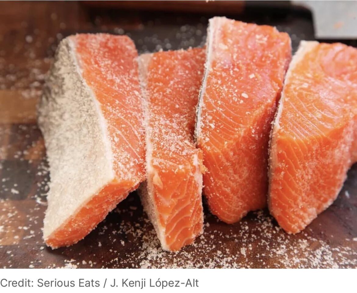 Rinse salmon after dry brine