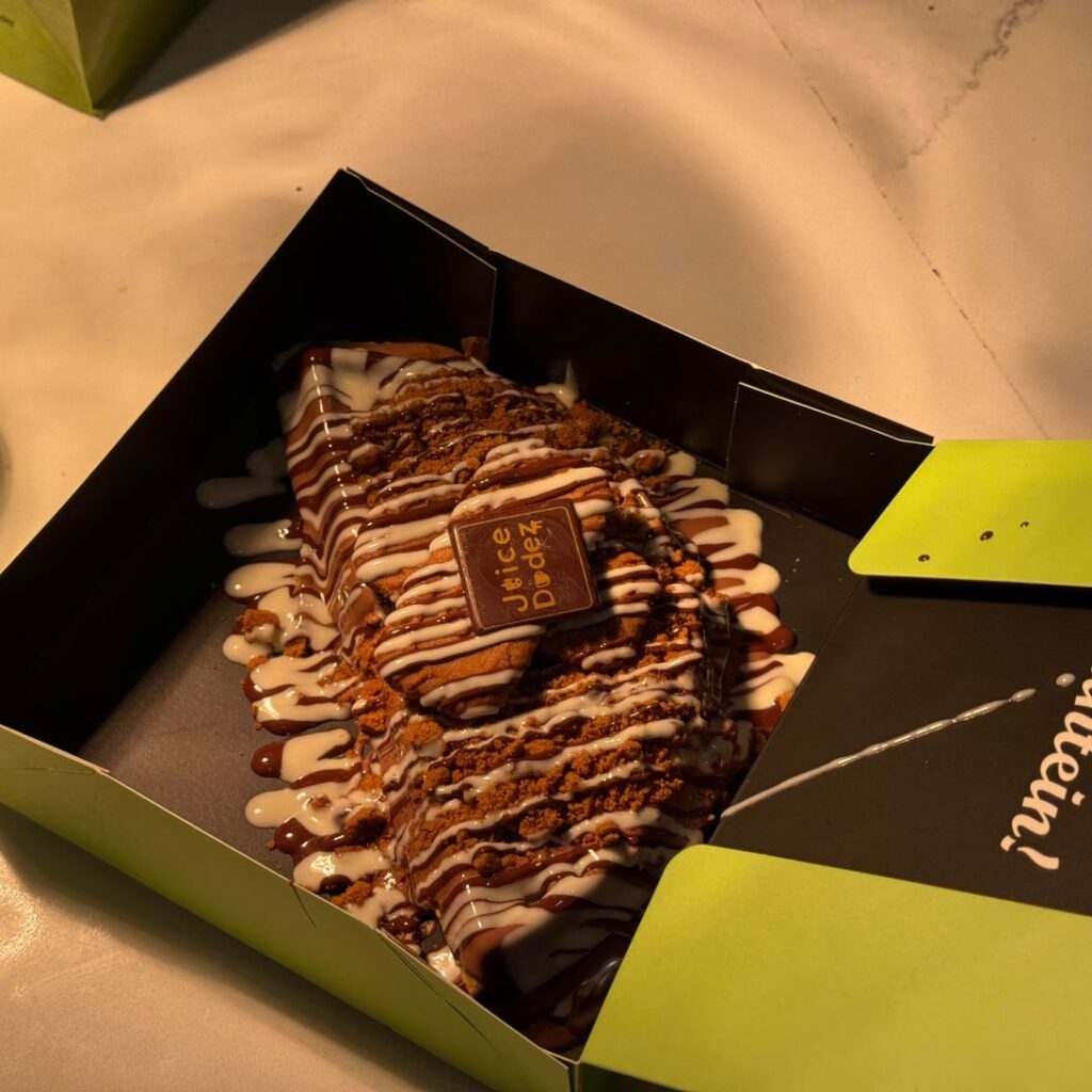 Calories in this Belgian chocolate biscoff waffle