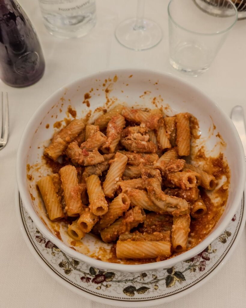 Rome is not only carbonara and cacio e pepe. Rigatoni con la pajata (small intestines of an unweaned, milk-fed calf), coda alla vaccinara (oxtail stew), puntarelle (stalks of catalogna chicory), spaghetti with butter and anchovies, beans soup, coffee granita with double whipped cream