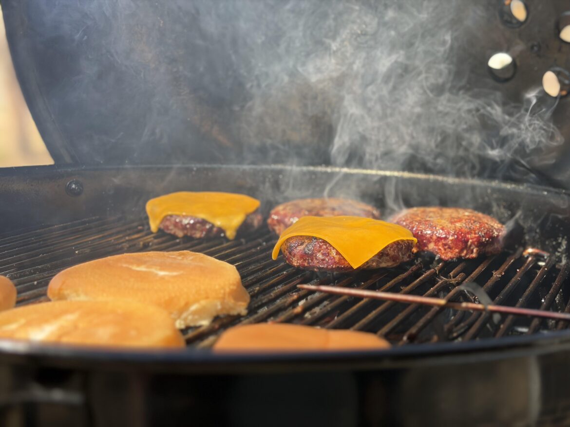 First time smoking burgers!