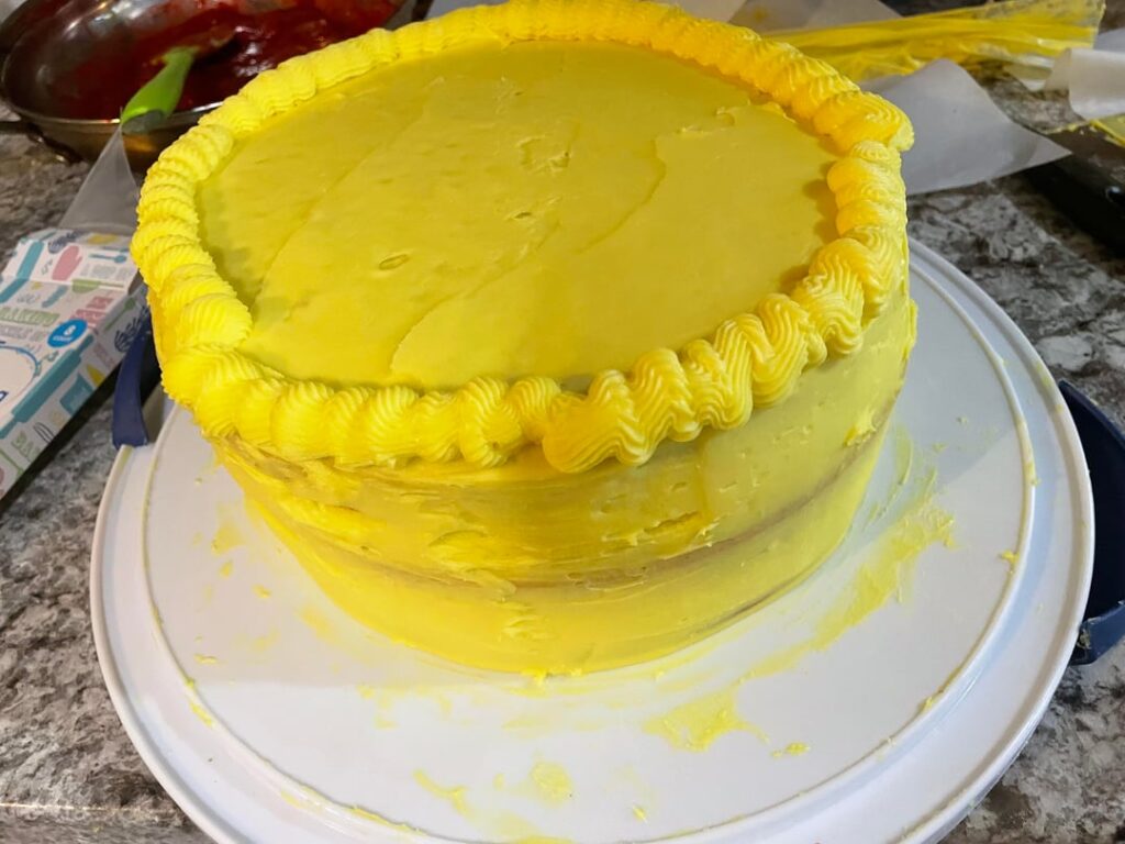 My second cake ever(using tips I got here from the first)