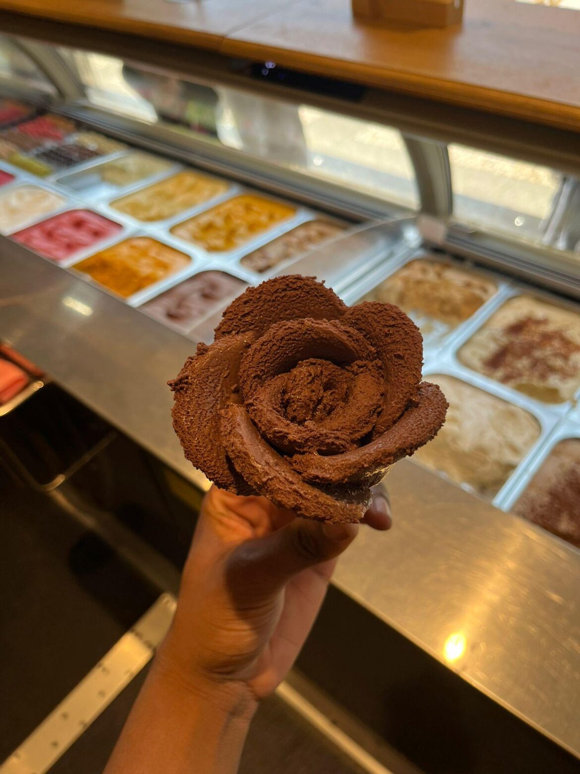 My friend made me this beautiful flower-shaped ice cream…