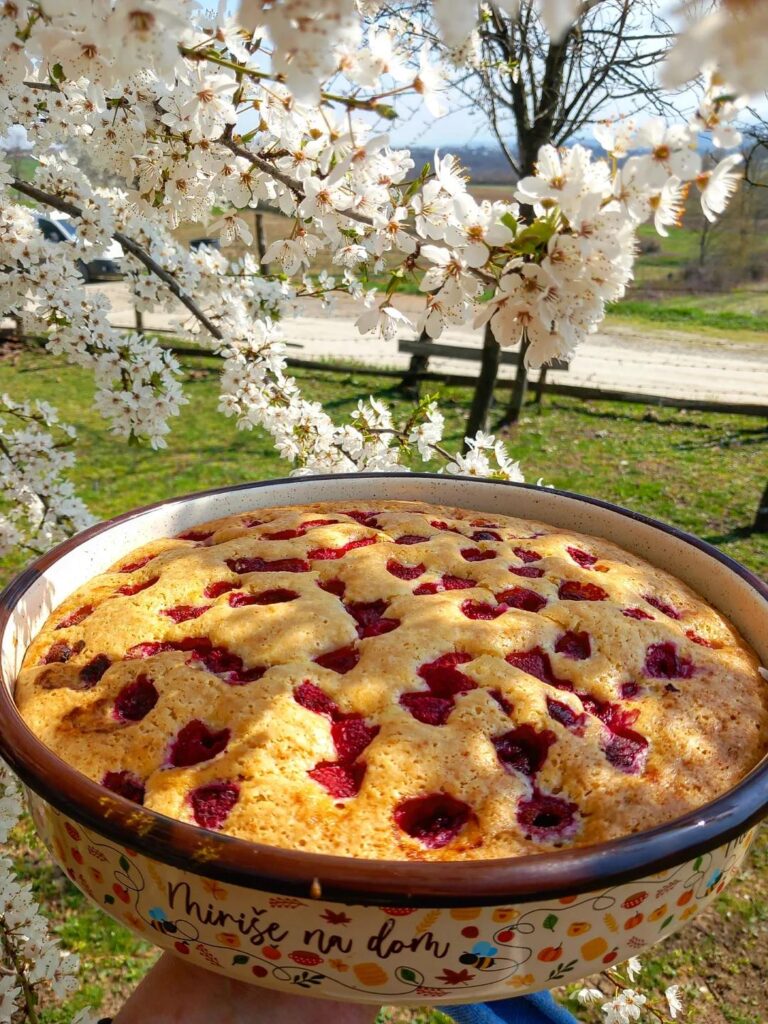 A simple cake with raspberries, Serbia