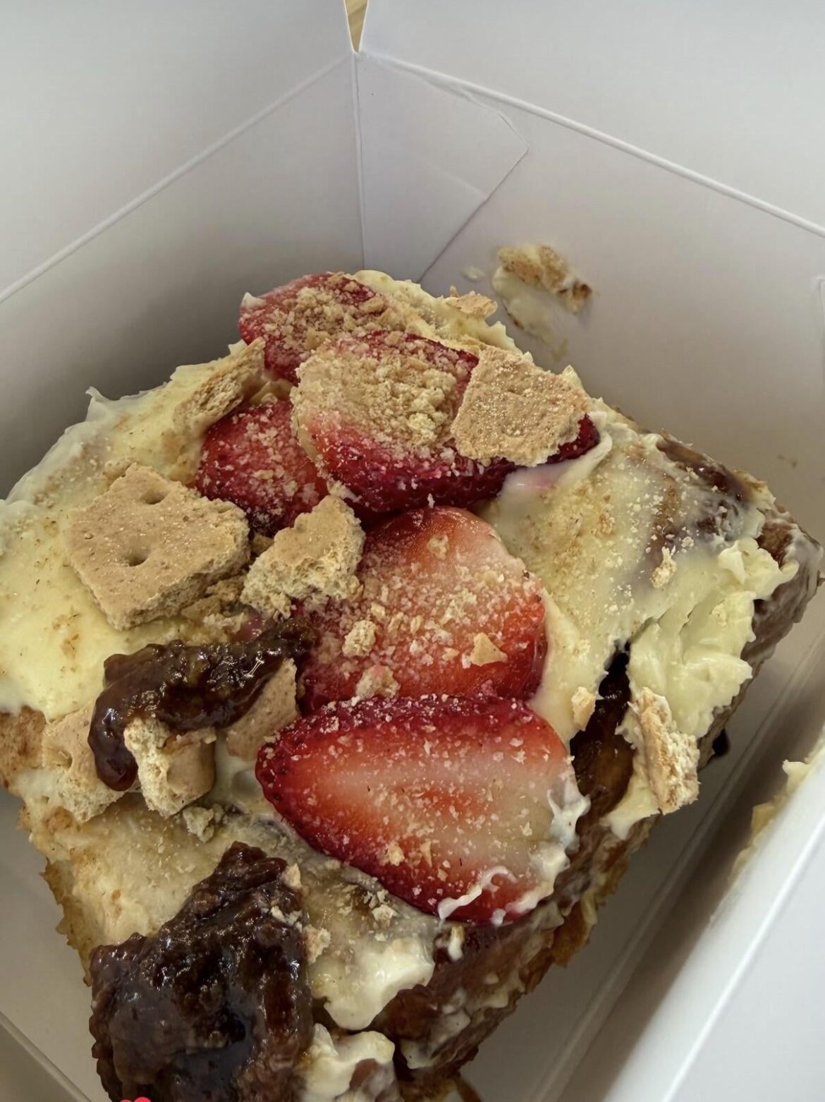 Strawberry cheesecake cinnamon roll