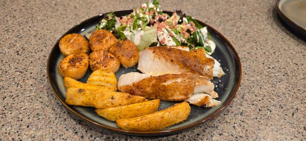 Smoked Scallops and Cod