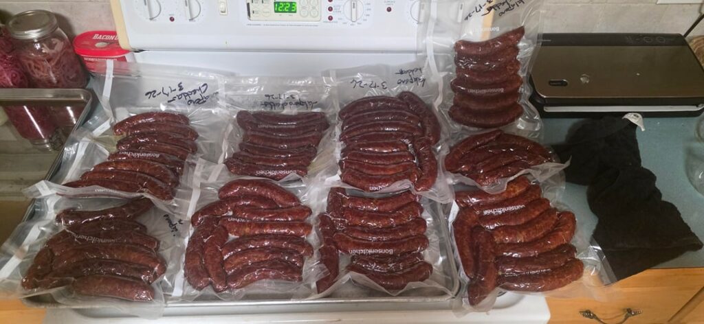 Jalapeno cheddar beef sausage