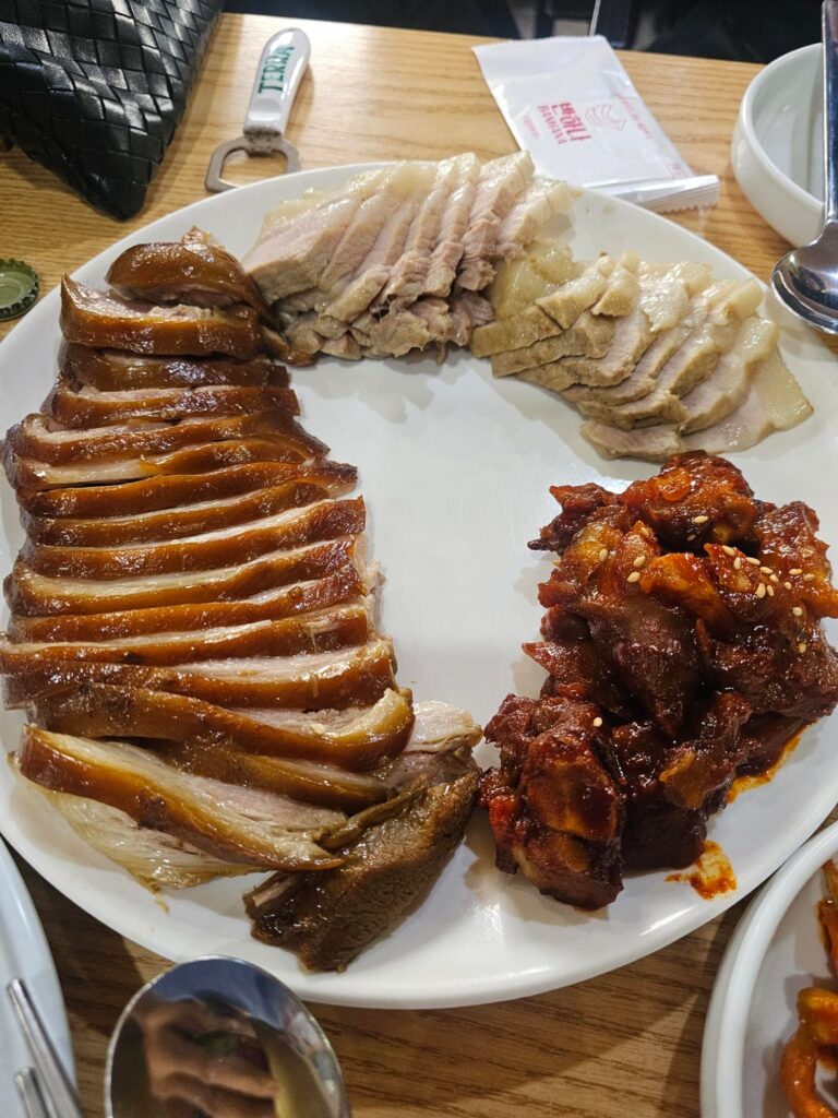 Jokbal and bossam Korean meat is very attractive.