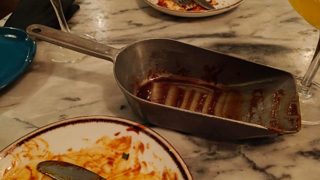 Korean Fried Cauliflower in a shovel