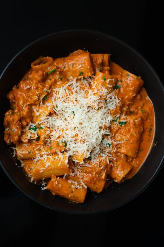 Spicy Italian sausage rigatoni pasta