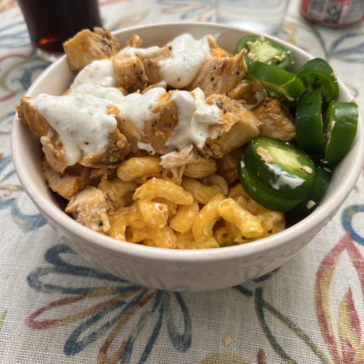 Protein Mac with buffalo chicken